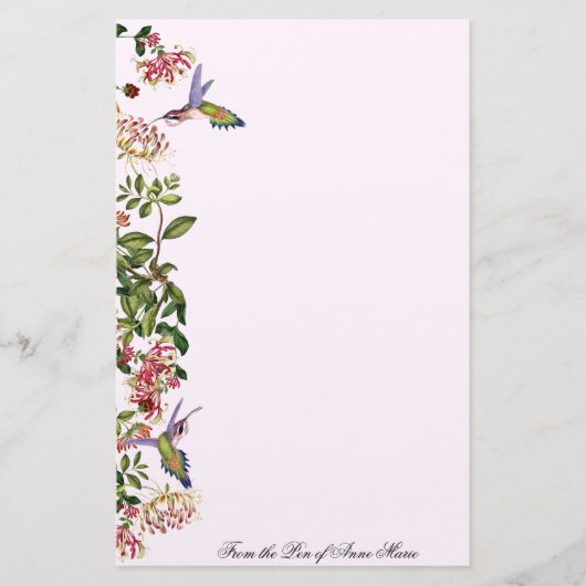 Vogelvogels Honeysuckle Flowers Floral Briefpapier (Voorkant)