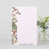 Vogelvogels Honeysuckle Flowers Floral Briefpapier (Staand voorkant)