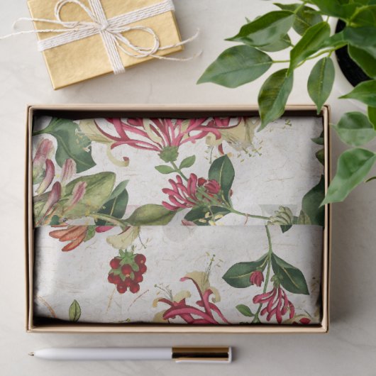 Vogelvogels Honeysuckle Flowers Weefpapier Tissuepapier (Geschenk)