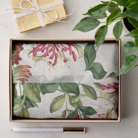 Vogelvogels Honeysuckle Flowers Weefpapier Tissuepapier (Geschenk)