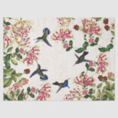 Vogelvogels Honeysuckle Flowers Weefpapier Tissuepapier (Voorkant)