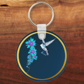 Vogelvogels in blauwe Sleutelhanger (Voorkant)