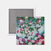 Vogelvogels in de bloemenhok van Fuchsia Magneet (Voorkant / Achterkant)