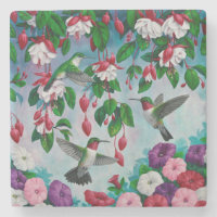Vogelvogels in de bloemenhok van Fuchsia
