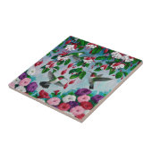 Vogelvogels in de bloemenhok van Fuchsia Tegeltje (Zijkant)