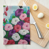 Vogelvogels in de bloemenhok van Fuchsia Theedoek (Quarter Fold)