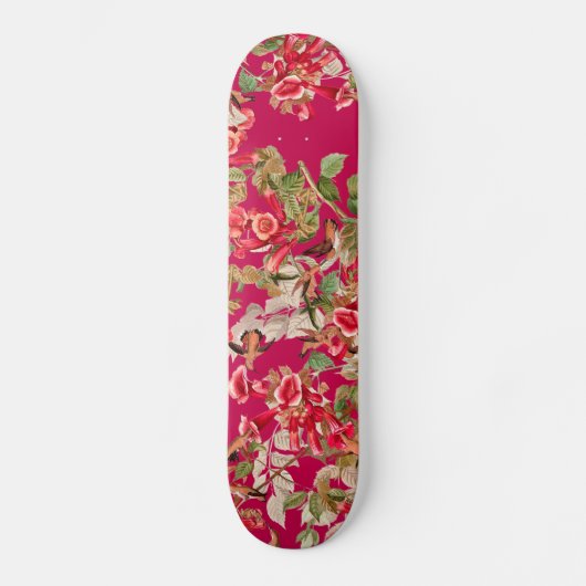 Vogelvogels in het wild levende bloemen skateboard (Voorkant)