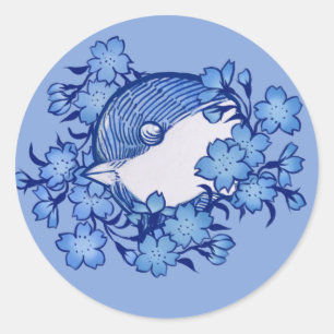 Vogelvogels kijken vogelvrij ronde sticker