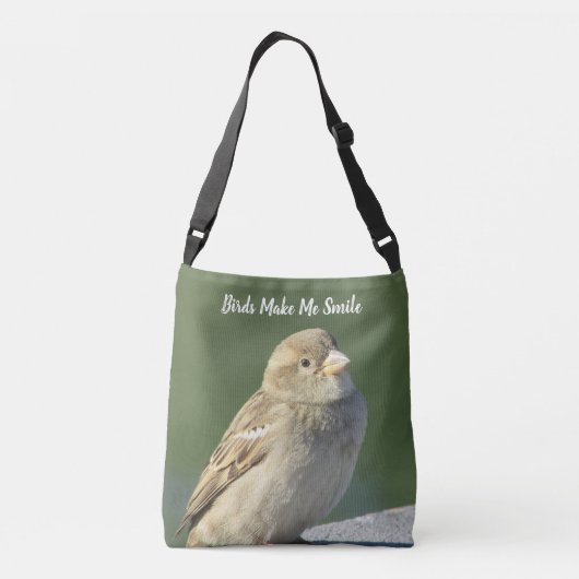 Vogelvogels maken me een glimlach-milrow foto crossbody tas (Achterkant)