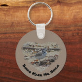 Vogelvogels maken me glimlachen met het snoeitje v sleutelhanger (Voorkant)