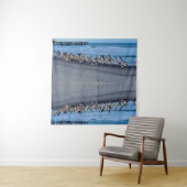 Vogelvogels nabij de oceaanbossing wandkleed (In situ)