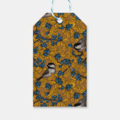 Vogelvogels op blauwbes-takken cadeaulabel (Achterkant)