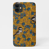 Vogelvogels op blauwbes-takken Case-Mate iPhone case (Achterkant)