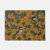 Vogelvogels op blauwbes-takken deurmat (Voorkant)