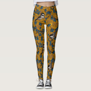 Vogelvogels op blauwbes-takken leggings