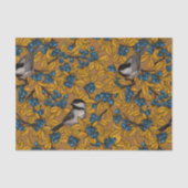 Vogelvogels op blauwbes-takken tissuepapier (Voorkant)