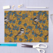 Vogelvogels op blauwbes-takken tissuepapier (Craft)