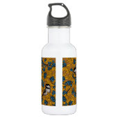 Vogelvogels op blauwbes-takken waterfles  (Achterkant)