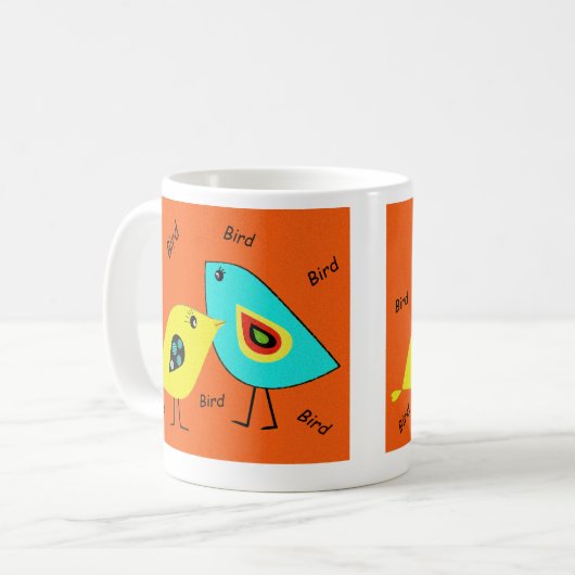 Vogelvogels Oranje Mok (Voorkant links)