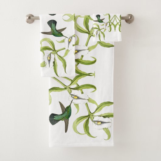 Vogelvogels Orchid Flowers Bath Towel Set Bad Handdoek (Insitu)