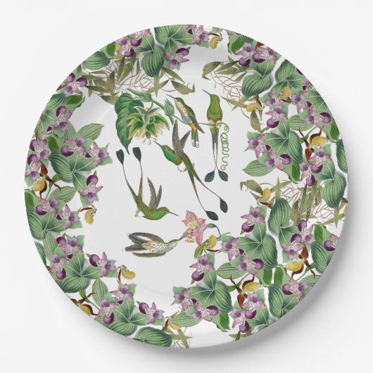 Vogelvogels Orchid Flowers Paper Bord (Voorkant)