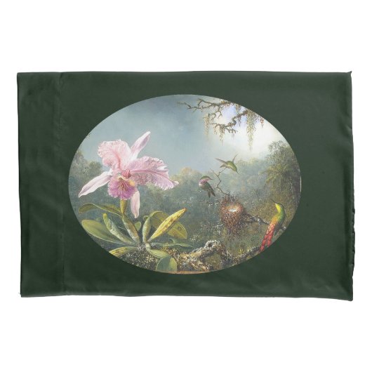 Vogelvogels, orchidee bloemkool kussensloop (Voorkant)