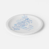 Vogelvogels rond de bruiloft blauw aangepast papie papieren bordje (Gekanteld)