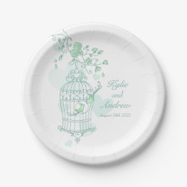 Vogelvogels rond de bruiloft - bord op aangepast p