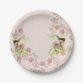 Vogelvogels Roos Rosebud Flowers Paper Bord (Voorkant)