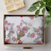 Vogelvogels Sweet Pea Flowers Weefpapier Tissuepapier (Geschenk)