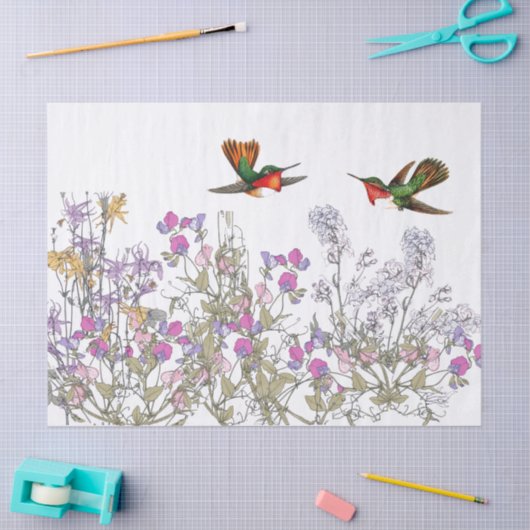 Vogelvogels Sweet Pea-fluitenpapier Tissuepapier (Craft)