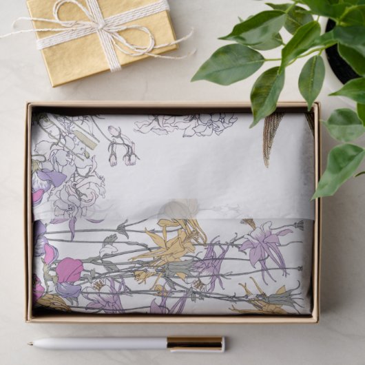 Vogelvogels Sweet Pea-fluitenpapier Tissuepapier (Geschenk)