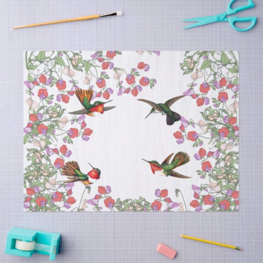 Vogelvogels Sweet Pea-fluitenpapier Tissuepapier (Craft)