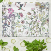 Vogelvogels Wilde bloem Keukenhanddoek (Gevouwen)