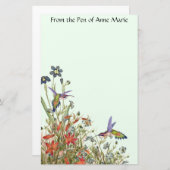 Vogelvogels Wilde bloemen Floral Briefpapier (Voorkant / Achterkant)