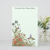 Vogelvogels Wilde bloemen Floral Briefpapier (Staand voorkant)