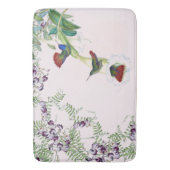 Vogelvogels Wilde bloemen Wit-bloem Wit-mat Badmat (Voorkant Verticaal)