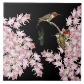 Vogelvogels Wilde dieren Orchidee Flowers Tile Tegeltje (Voorkant)