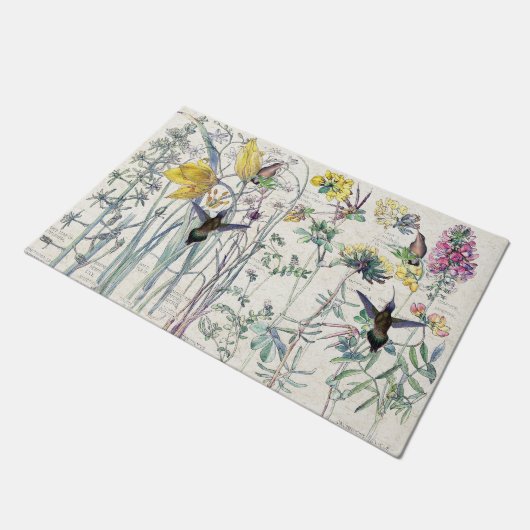 Vogelvogels Wilde Tulip Flowers Doormat Deurmat (Schuin)