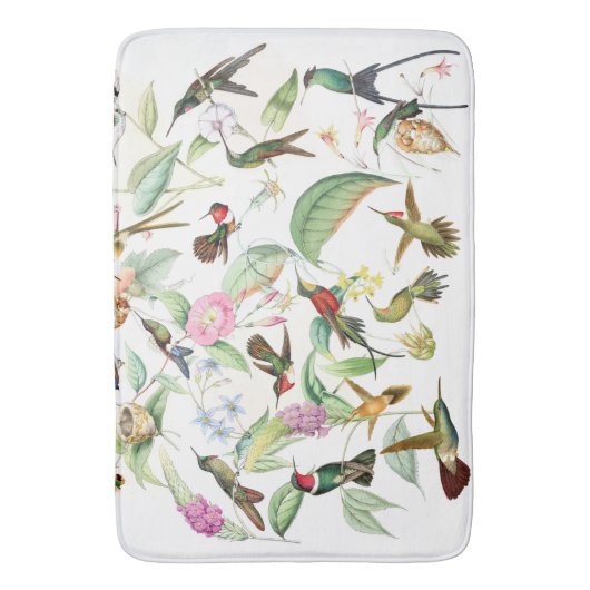 Vogelvogels Wilde Vloeibloemen Bath Mat (Voorkant Verticaal)