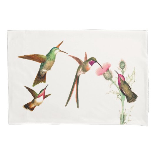 Vogelvogels Wilde Vloeibloemen Pillowcase Kussensloop (Voorkant)