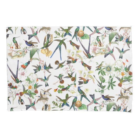 Vogelvogels Wilde Vloeibloemen Pillowcase Kussensloop (Voorkant)
