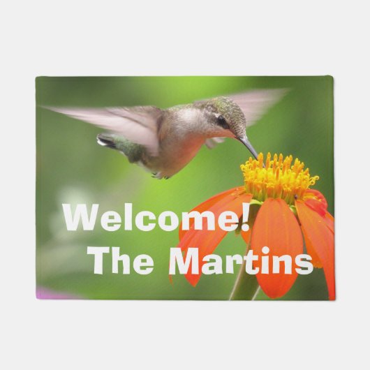 Vogelvogels Zonnebloembloem Bloemvezel Tuin Deurmat (Voorkant)