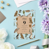  vogelvogelvogelpartij bij de Waterverf van de Owl Acryl Uitnodigingen (Insitu (Huwelijk))