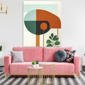 Vogelvorm minimalistisch Abstract Canvas Afdruk (Insitu (Woonkamer))