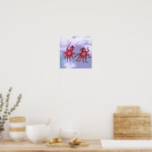 Vogelvreemde vuurvreemde vogels in de storm poster (Keuken)
