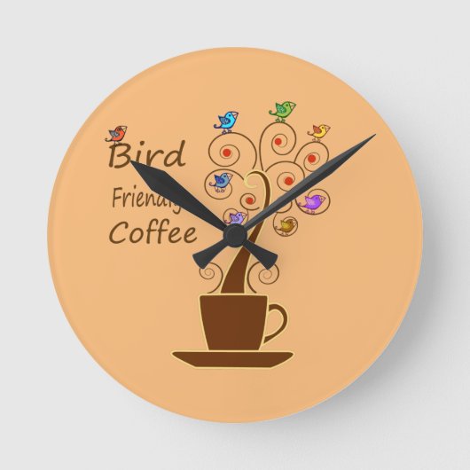 Vogelvriendelijke koffie ronde klok (Voorkant)