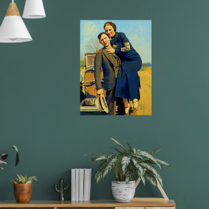 Vogelvrij Bonnie & Clyde De Barrow namaakschilderi Poster