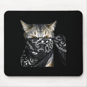 Vogelvrije Kat Grappige Gangster Kat Met Bandana Muismat