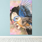 Vogelvrouw Canvasprint Canvas Afdruk (Insitu (Houten vloer))